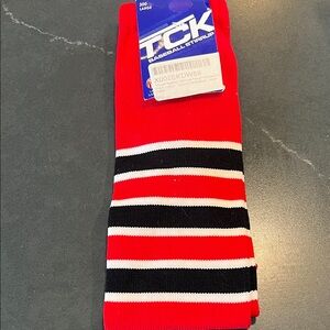 NWT TCK Scarlet Red,Black, and White Baseball Softball Stirrup, Unisex, Men’s L
